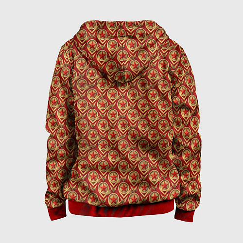 Детская толстовка на молнии Звезды в стиле СССР / 3D-Красный – фото 2