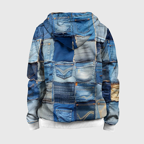 Детская толстовка на молнии Patchwork - New York yankees baseball team / 3D-Белый – фото 2