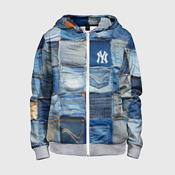 Детская толстовка на молнии Patchwork - New York yankees baseball team