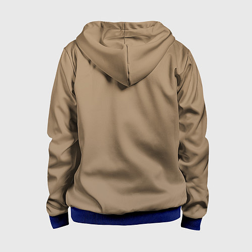 Детская толстовка на молнии Силуэт кошки мяу / 3D-Синий – фото 2