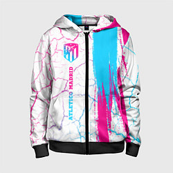 Детская толстовка на молнии Atletico Madrid neon gradient style по-вертикали