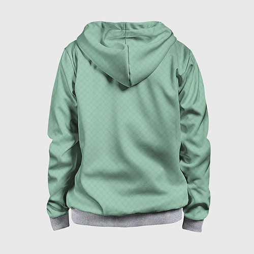 Детская толстовка на молнии Светлый серо-зелёный однотонный паттерн / 3D-Меланж – фото 2