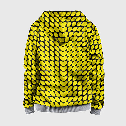 Детская толстовка на молнии Жёлтые лепестки шестиугольники / 3D-Меланж – фото 2