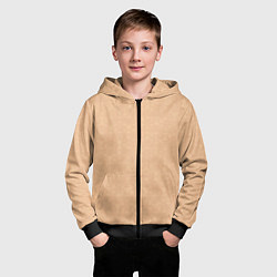 Толстовка на молнии детская Жёлто-бежевый однотонный треугольники, цвет: 3D-черный — фото 2