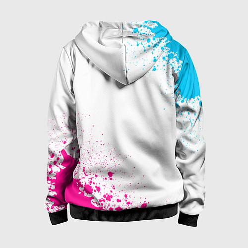 Детская толстовка на молнии Sporting neon gradient style вертикально / 3D-Черный – фото 2