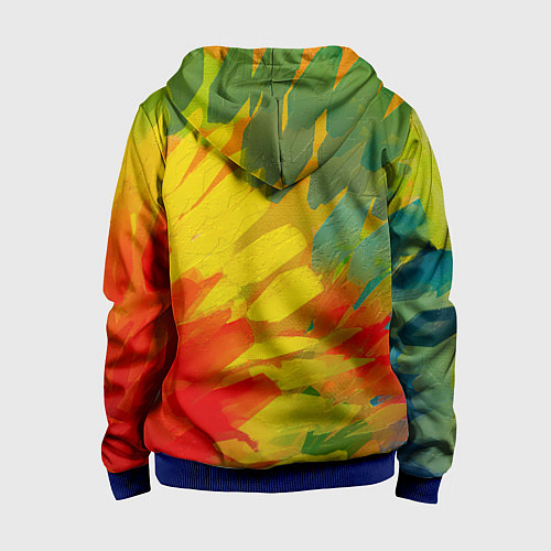 Детская толстовка на молнии Абстракция цветение акрил / 3D-Синий – фото 2