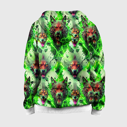 Детская толстовка на молнии Волки эпический паттерн / 3D-Белый – фото 2