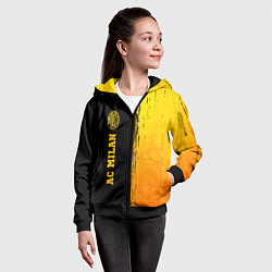 Толстовка на молнии детская AC Milan - gold gradient по-вертикали, цвет: 3D-черный — фото 2