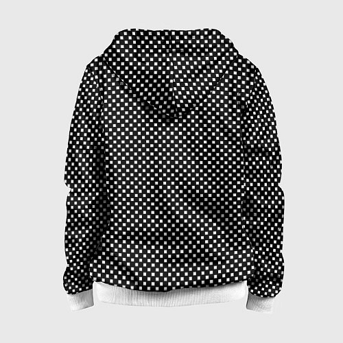 Детская толстовка на молнии Чёрный в белый маленький квадрат / 3D-Белый – фото 2