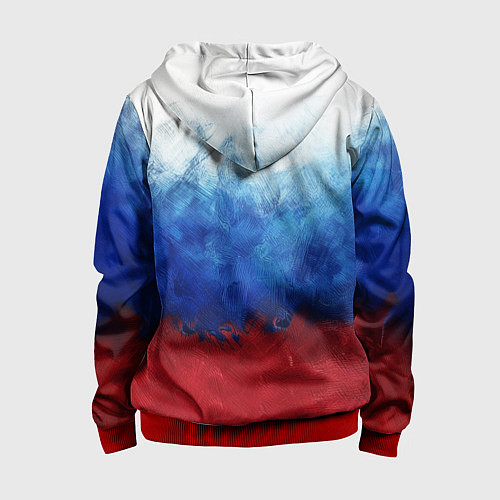 Детская толстовка на молнии Герб России и флаг / 3D-Красный – фото 2