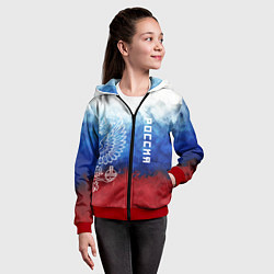 Толстовка на молнии детская Герб России и флаг, цвет: 3D-красный — фото 2