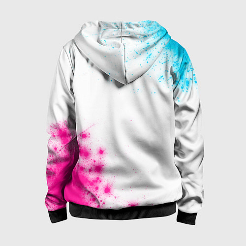 Детская толстовка на молнии Tottenham neon gradient style вертикально / 3D-Черный – фото 2