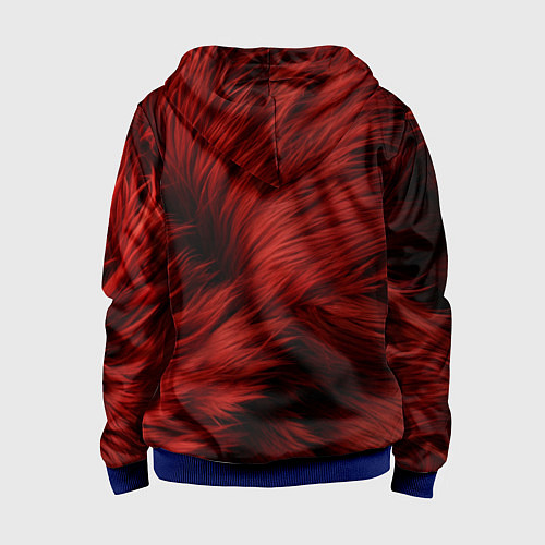 Детская толстовка на молнии Красная шерсть / 3D-Синий – фото 2