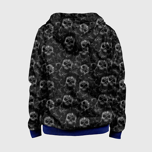 Детская толстовка на молнии Череп с пулей / 3D-Синий – фото 2