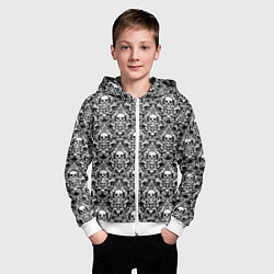 Толстовка на молнии детская Skull patterns, цвет: 3D-белый — фото 2