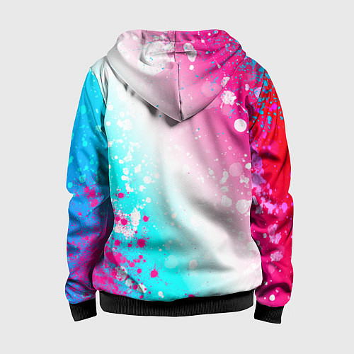 Детская толстовка на молнии West Ham neon gradient style вертикально / 3D-Черный – фото 2