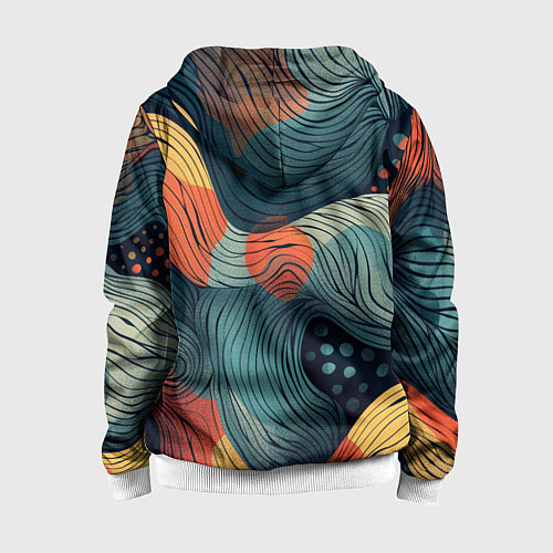 Детская толстовка на молнии Волны линиями / 3D-Белый – фото 2