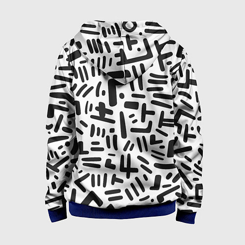 Детская толстовка на молнии Паттерн линиями / 3D-Синий – фото 2