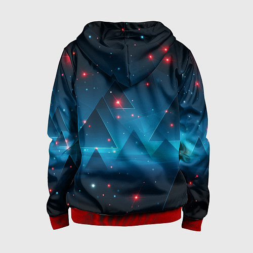 Детская толстовка на молнии Пирамиды в космосе абстракции / 3D-Красный – фото 2