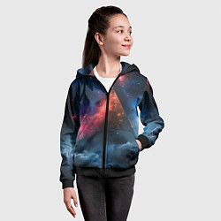 Толстовка на молнии детская Космическая абстракция пирамида, цвет: 3D-черный — фото 2