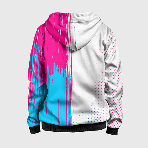 Детская толстовка на молнии Inter neon gradient style по-вертикали / 3D-Черный – фото 2