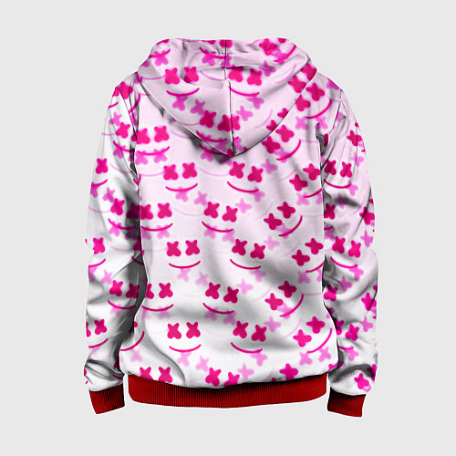 Детская толстовка на молнии Marshmello pink colors / 3D-Красный – фото 2