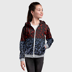 Толстовка на молнии детская Леопардовый стиль текстура, цвет: 3D-меланж — фото 2