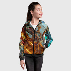 Толстовка на молнии детская Cyber armor - ai art, цвет: 3D-черный — фото 2