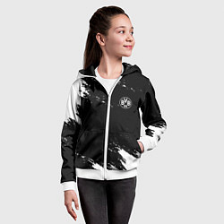 Толстовка на молнии детская Borussia краски чёрно белый, цвет: 3D-белый — фото 2