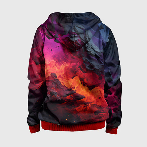 Детская толстовка на молнии Яркий абстрактный путь / 3D-Красный – фото 2