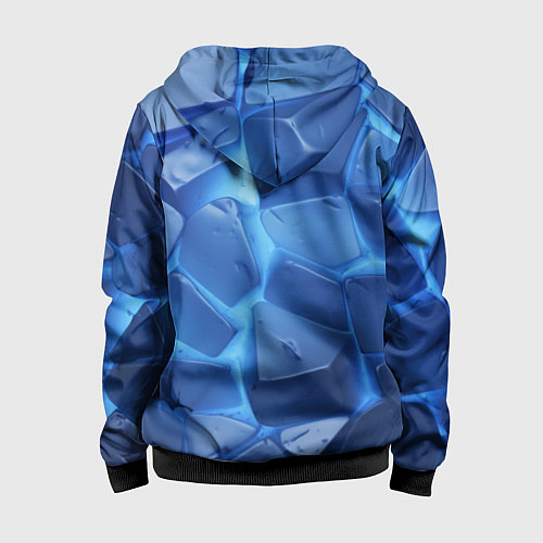Детская толстовка на молнии Синие ледяные плиты с разломом / 3D-Черный – фото 2