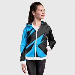 Толстовка на молнии детская Geometry racing, цвет: 3D-белый — фото 2