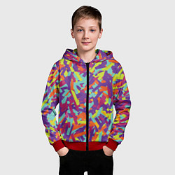 Толстовка на молнии детская Конфитти, цвет: 3D-красный — фото 2