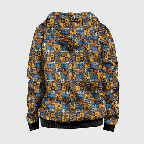 Детская толстовка на молнии Африканская тема / 3D-Черный – фото 2