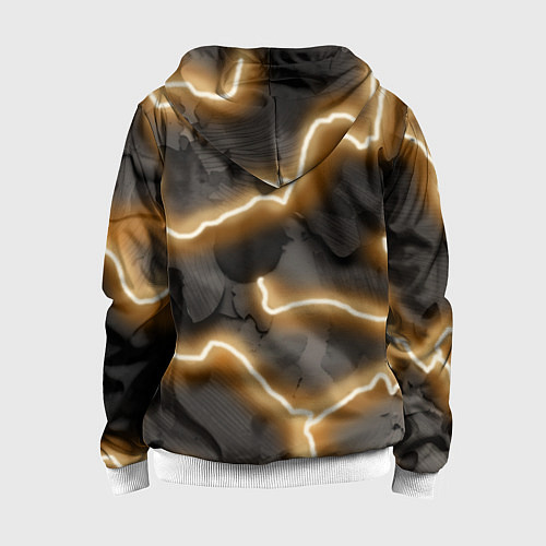 Детская толстовка на молнии Электрический удар молнии паттерн / 3D-Белый – фото 2