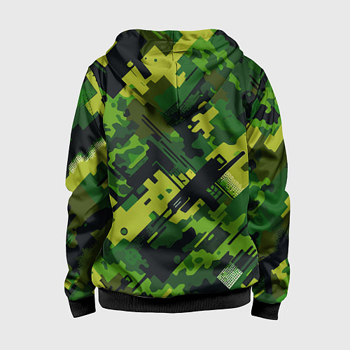 Детская толстовка на молнии Camouflage - pattern ai art / 3D-Черный – фото 2