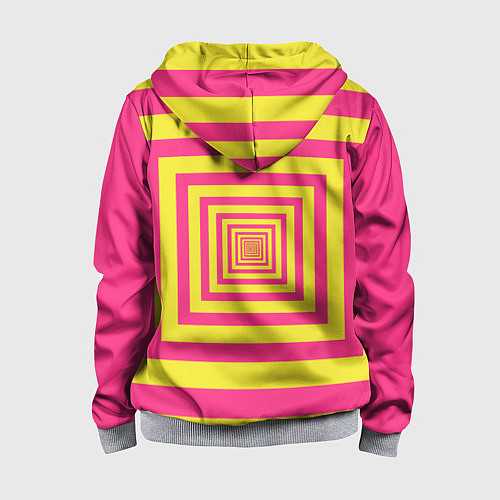 Детская толстовка на молнии Желтые квадраты трансформация / 3D-Меланж – фото 2