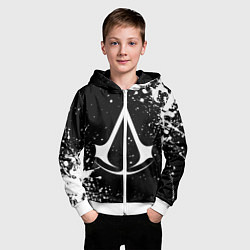 Толстовка на молнии детская White logo of assasin, цвет: 3D-белый — фото 2