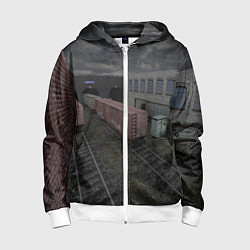 Толстовка на молнии детская Counter Strike 1 6 de train, цвет: 3D-белый