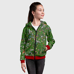 Толстовка на молнии детская Герои 3 Карта Сопряжения, цвет: 3D-красный — фото 2