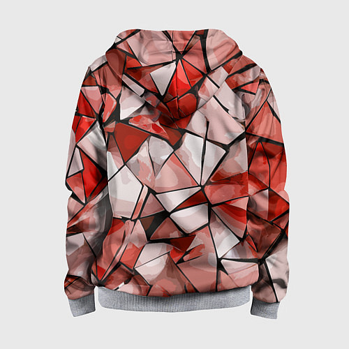 Детская толстовка на молнии Чёрно-красная абстракция и чёрные полосы / 3D-Меланж – фото 2