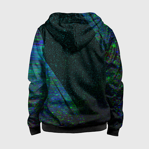 Детская толстовка на молнии Napoli glitch blue / 3D-Черный – фото 2