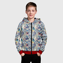 Толстовка на молнии детская Волки паттерн, цвет: 3D-красный — фото 2