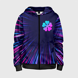 Толстовка на молнии детская Black Clover neon blast lines, цвет: 3D-черный