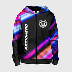 Детская толстовка на молнии Radiohead neon rock lights