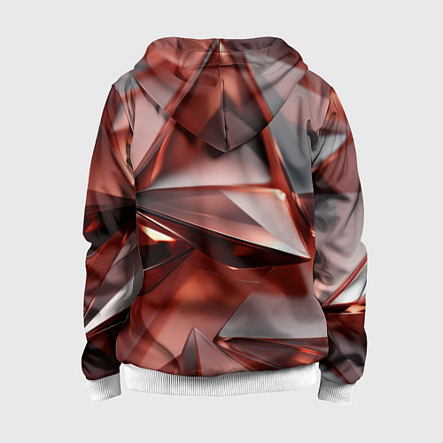 Детская толстовка на молнии Рубиновые пирамидки / 3D-Белый – фото 2