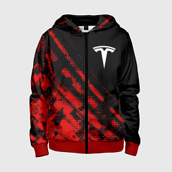 Детская толстовка на молнии Tesla sport grunge