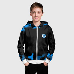 Толстовка на молнии детская Schalke 04 fc camo, цвет: 3D-белый — фото 2