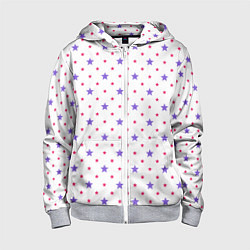 Толстовка на молнии детская Красивый узор звезды, цвет: 3D-меланж
