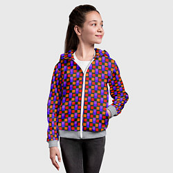 Толстовка на молнии детская Игровой тетрис, цвет: 3D-меланж — фото 2